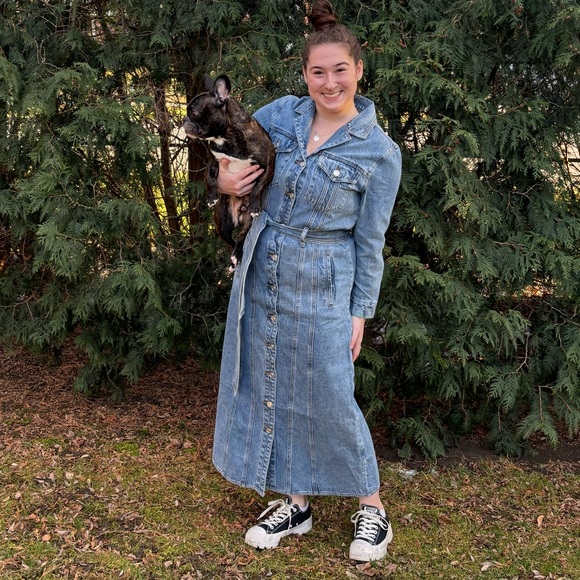 Smoke & Mirrors Los Angeles Denim Jean Maxi Dress Size Small - Picture 11 of 11